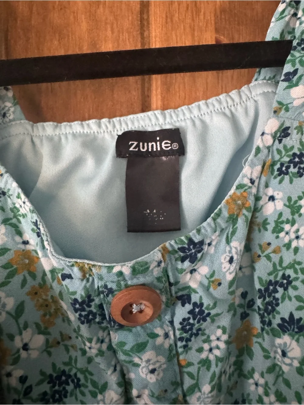 Zunie Aqua Floral Button-Front Sundress